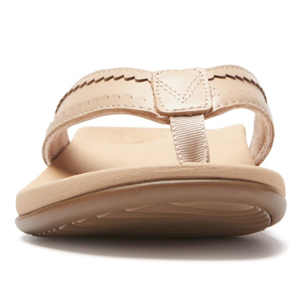 Vionic Sandals Ireland - Ashten Toe Post Sandal Beige - Womens Shoes For Sale | XDJTZ-5370